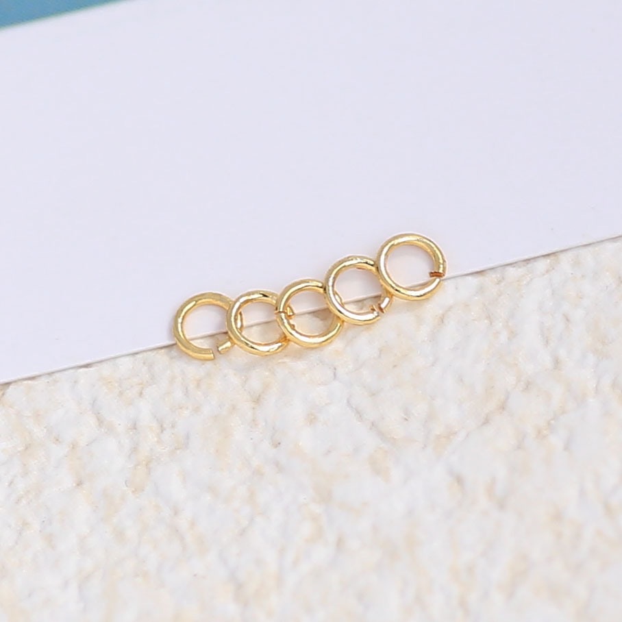 Copper accessories electroplated real gold 18k flat mouth ring diys handcrafted jewelry accessory material copper wire cut ring flat mouth ring factory direct sales open mouth ring Specification image
