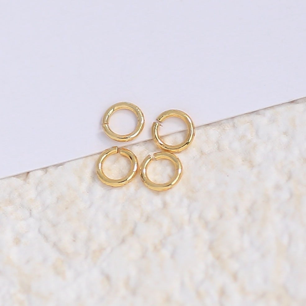 Copper accessories electroplated real gold 18k flat mouth ring diys handcrafted jewelry accessory material copper wire cut ring flat mouth ring factory direct sales open mouth ring details Picture