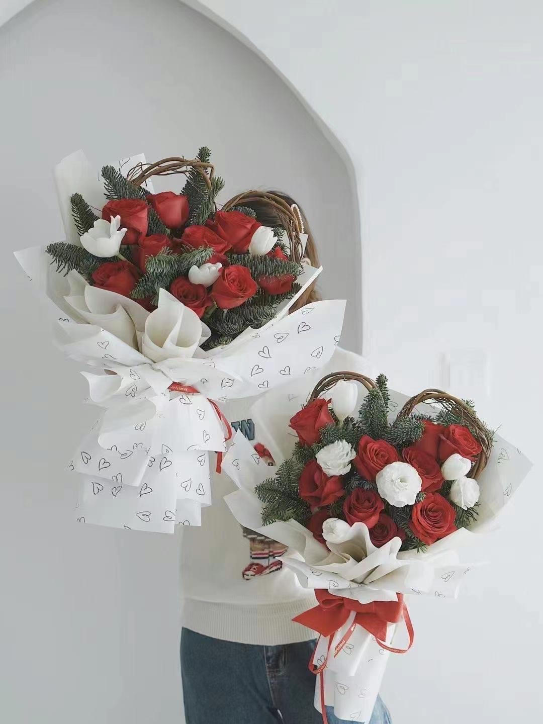 Pengfa Packaging Factory Store Valentine's Day Edition Wrapping Paper, waterproof flower Wrapping Paper materials, plastic floral arrangement and bouquet wrapping paper, printed Ouya paper wholesale Specification image