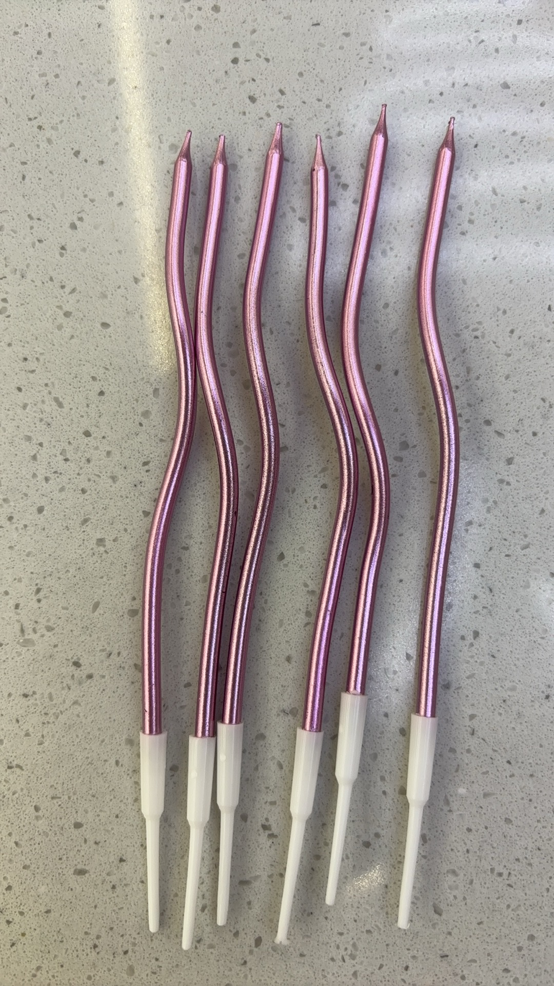 6 electroplated curved candle wire suction cards, birthday candles, festival candles, and atmosphere candles details Picture