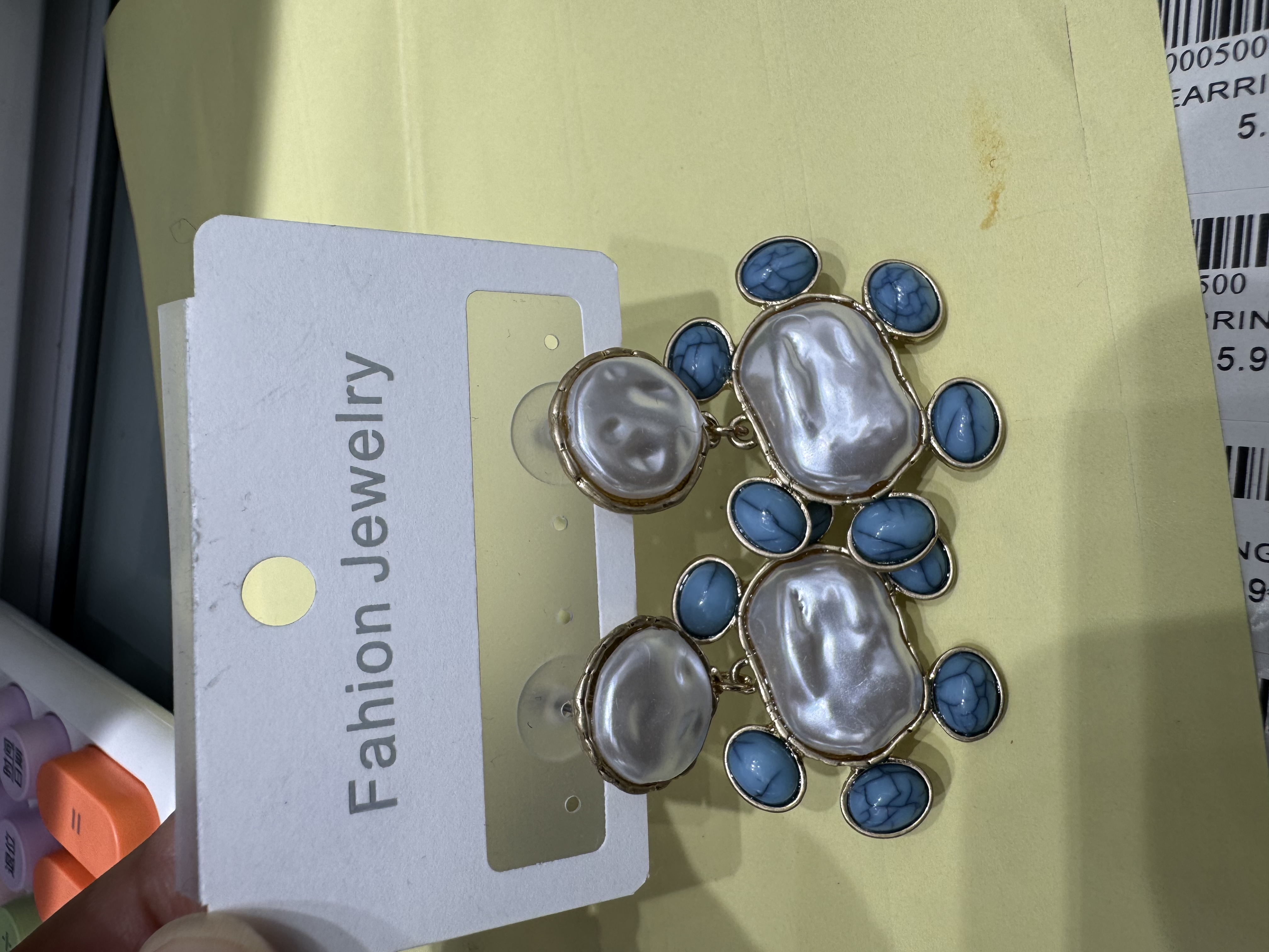 松石珍珠耳环.时尚耳饰 精致饰品 个性设计 烧焊工艺 优雅百搭