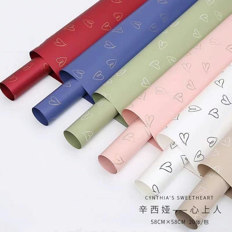 Pengfa Packaging Factory Store Valentine's Day Edition Wrapping Paper, waterproof flower Wrapping Paper materials, plastic floral arrangement and bouquet wrapping paper, printed Ouya paper wholesale detail image 6