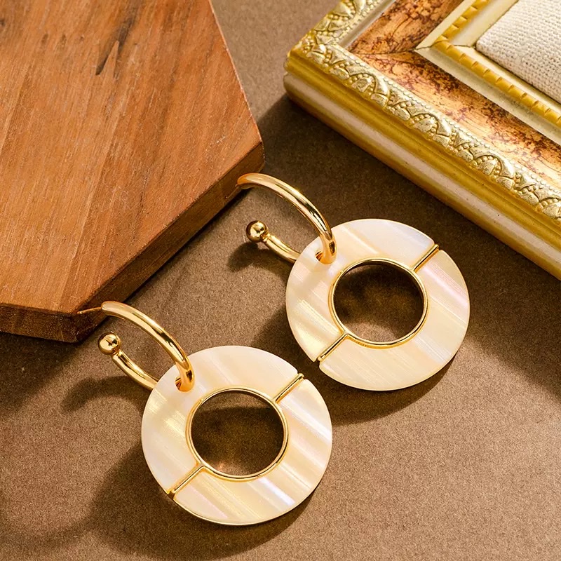 亚马逊跨境时尚夸张欧美风几何圆圈耳环女高级感百搭时髦银针耳饰详情图3