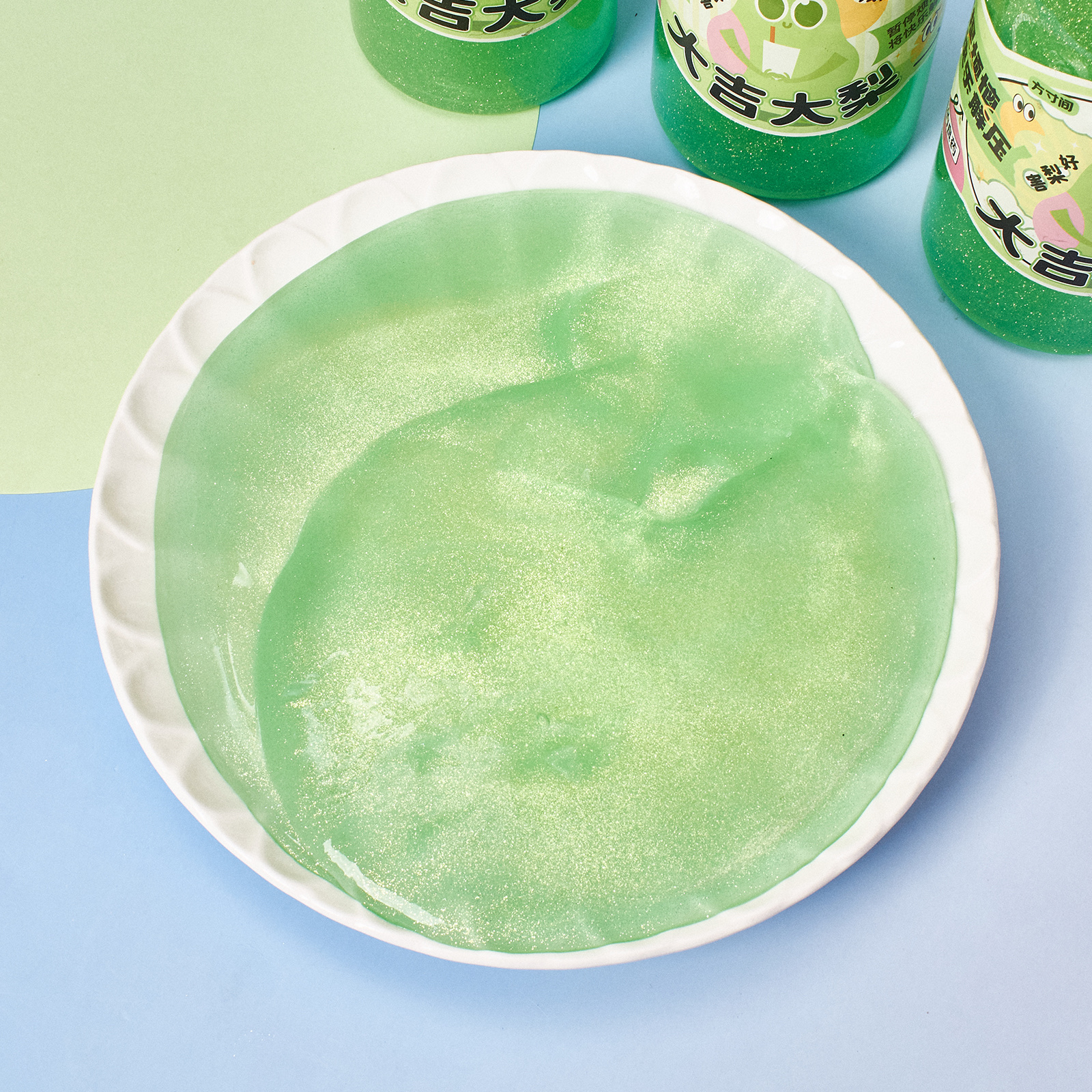 大酒瓶流体泥网红高颜值儿童解压益智玩具不粘手液体儿童玩具白底实物图