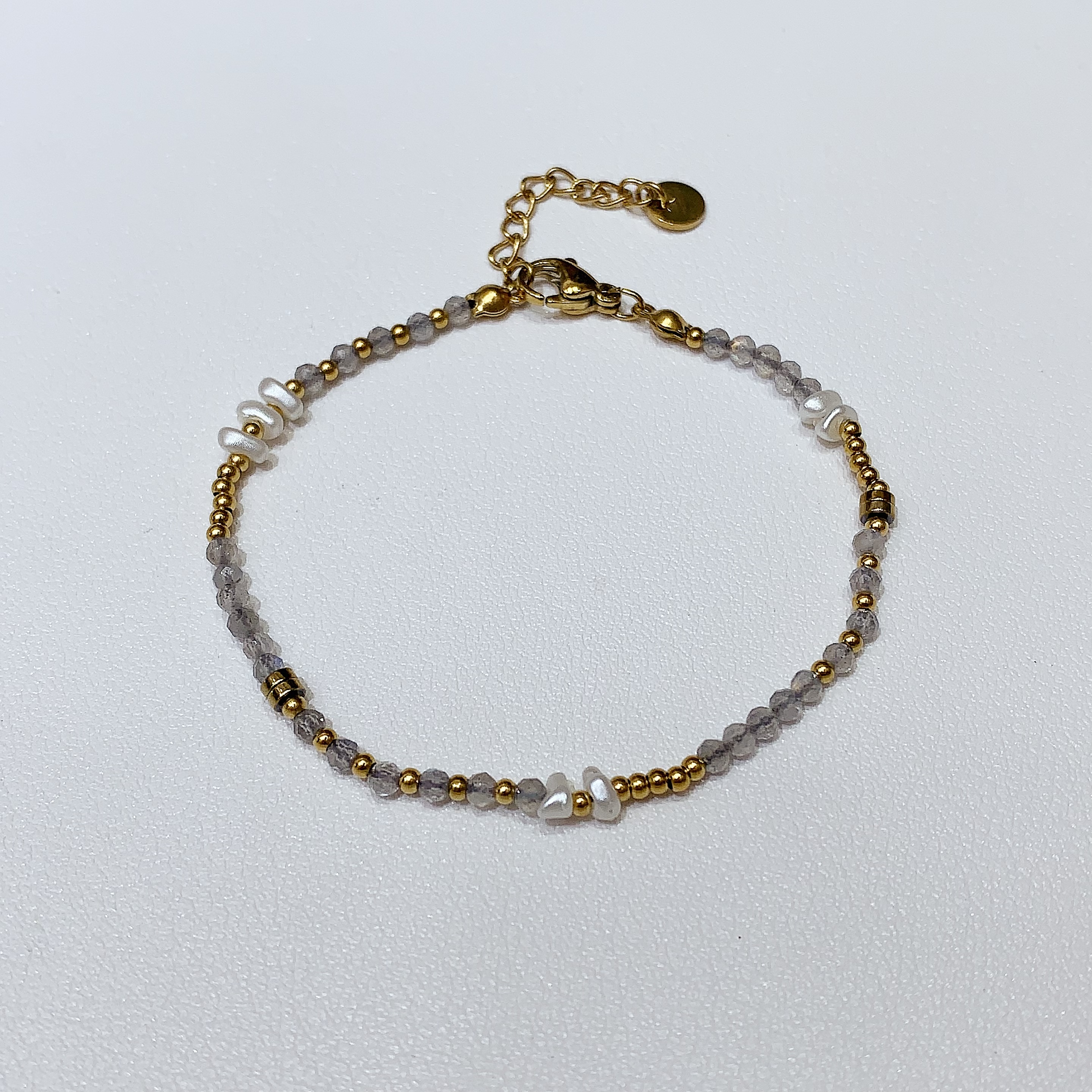 法式复古！灰水晶+天然珍珠 高级感手链手链首饰水晶水晶手串饰品