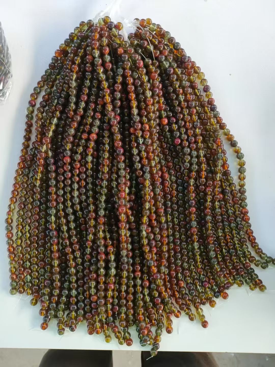 古法琉璃珠仿玛瑙diy饰品配件半成品琉璃水晶珠子首饰细节图