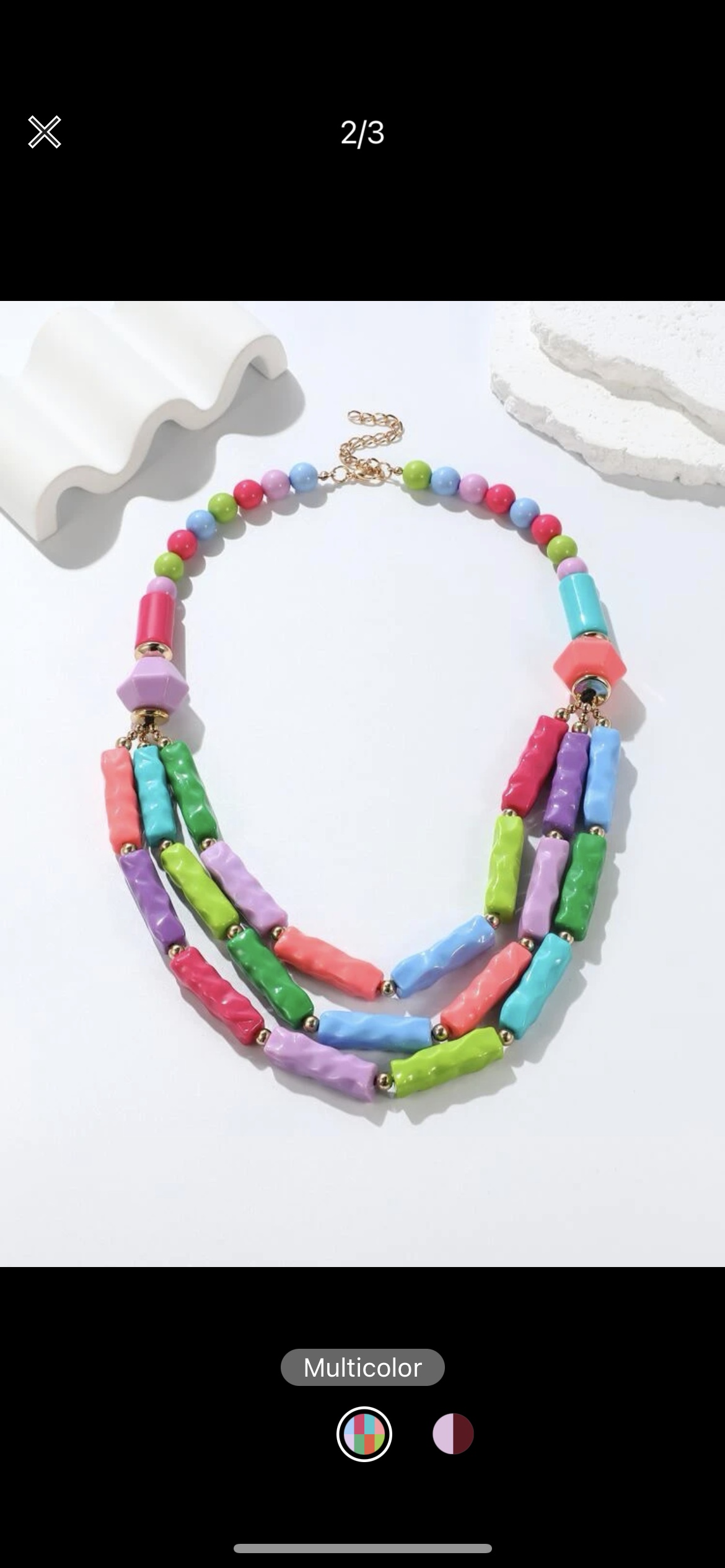 波西米亚风格彩色项链女款 材质优雅设计 光泽送礼佳选 时尚饰品 潮流饰品