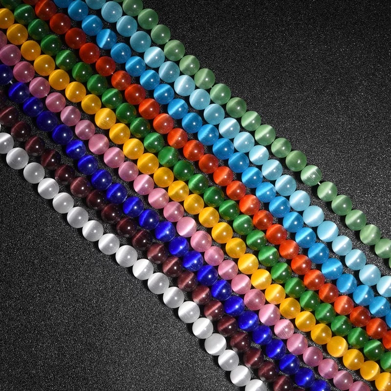 猫眼圆珠半成品diy饰品配件猫眼石珠子图