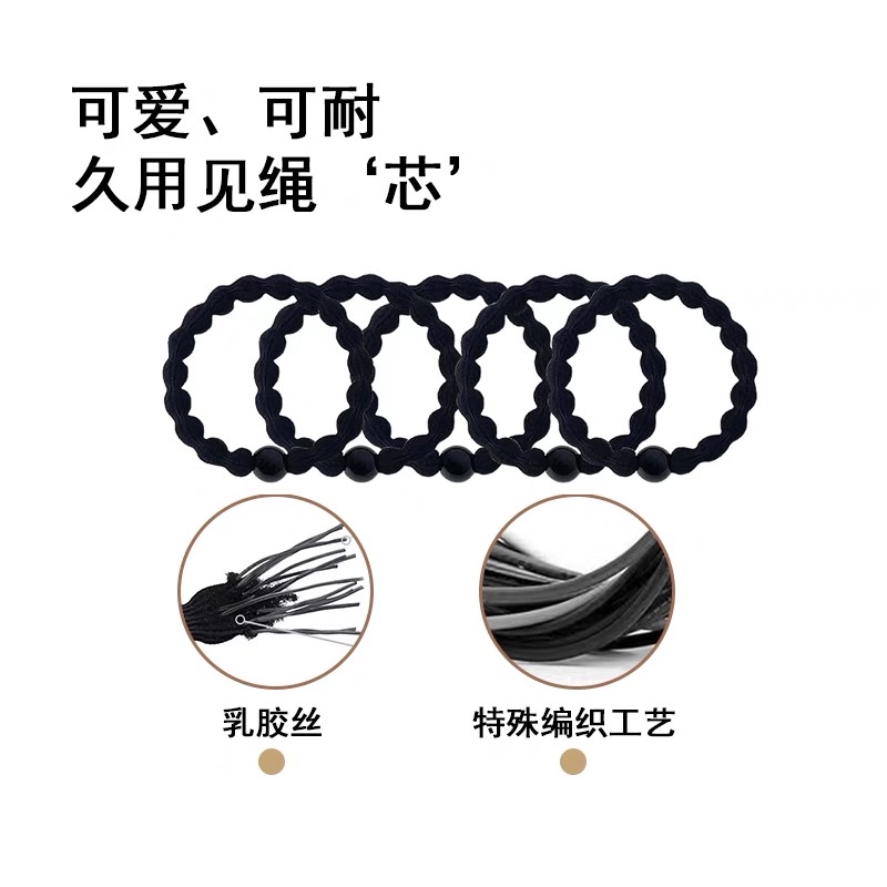 高弹力发圈女运动健身高马尾发绳耐用皮筋扎头发粗头绳不伤发头饰头饰女士拼接简约时尚详情图4