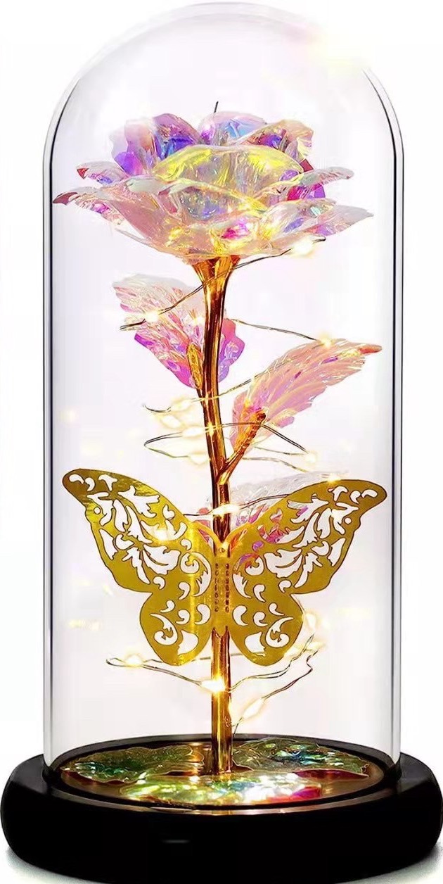 陶瓷花瓶装饰摆件 玻璃罩摆件创意家居客厅花盆 简约现代插花艺术摆件