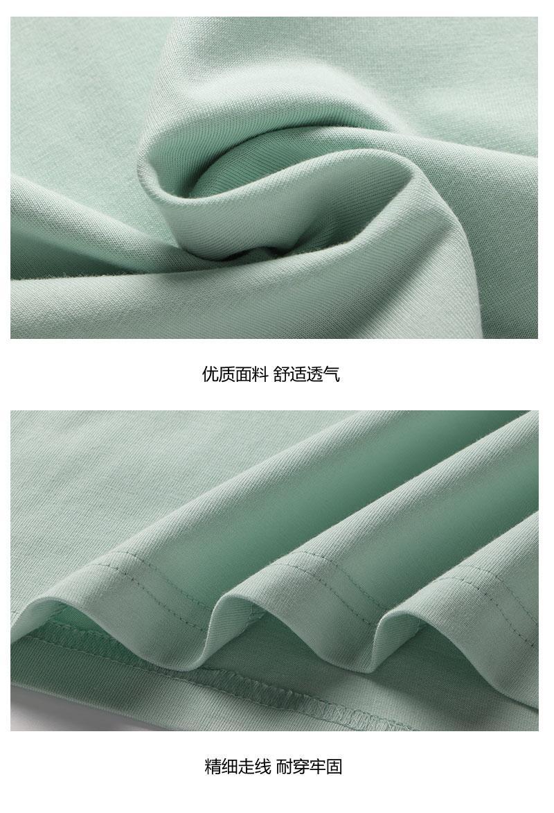 Cross-border children's clothing 230g/㎡ tight-combed textured pure cotton round-neck T-shirt, new short-sleeved T-shirt, men's and women's same style trendy clothes, fashionable and casual men's and women's same style T-shirt, simple and comfortable short-sleeved trendy T-shirt detail image 5