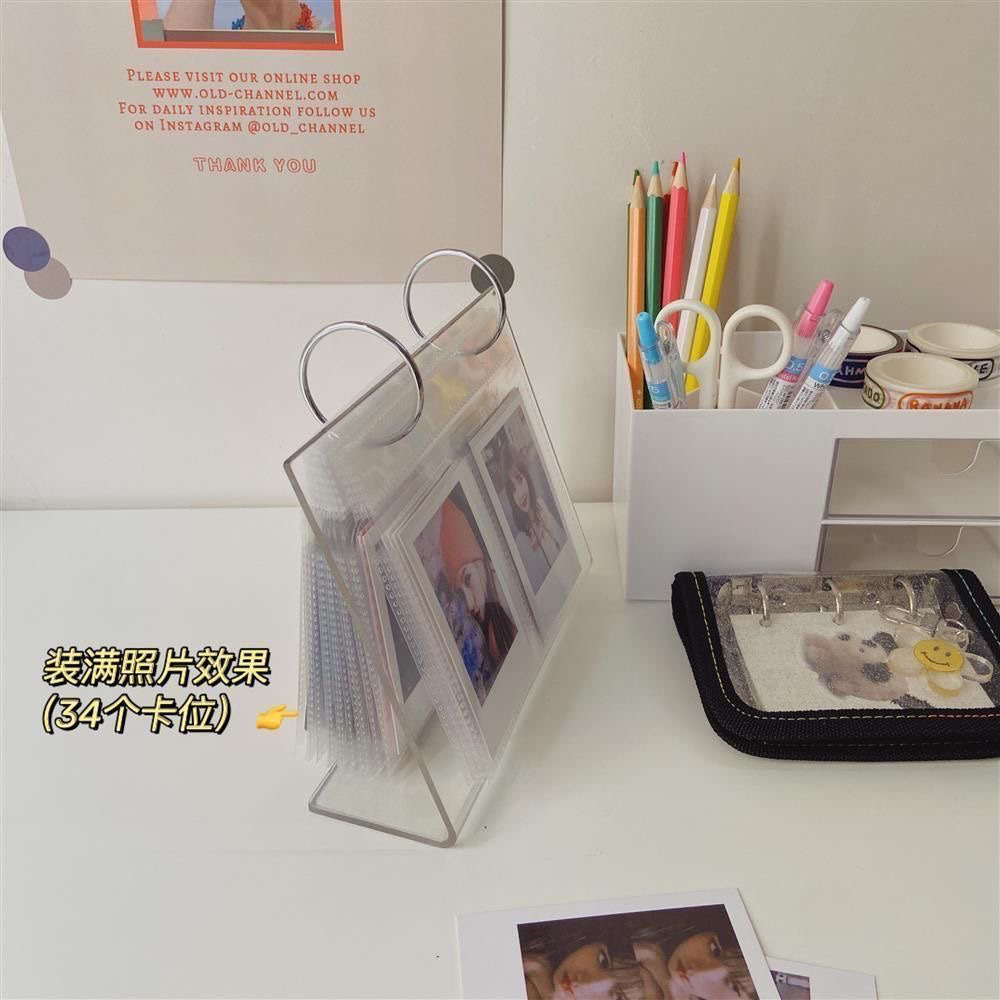 韩国ins亚克力插页相框迷你3寸拍立得小卡收纳册追星女孩桌面摆件详情图5