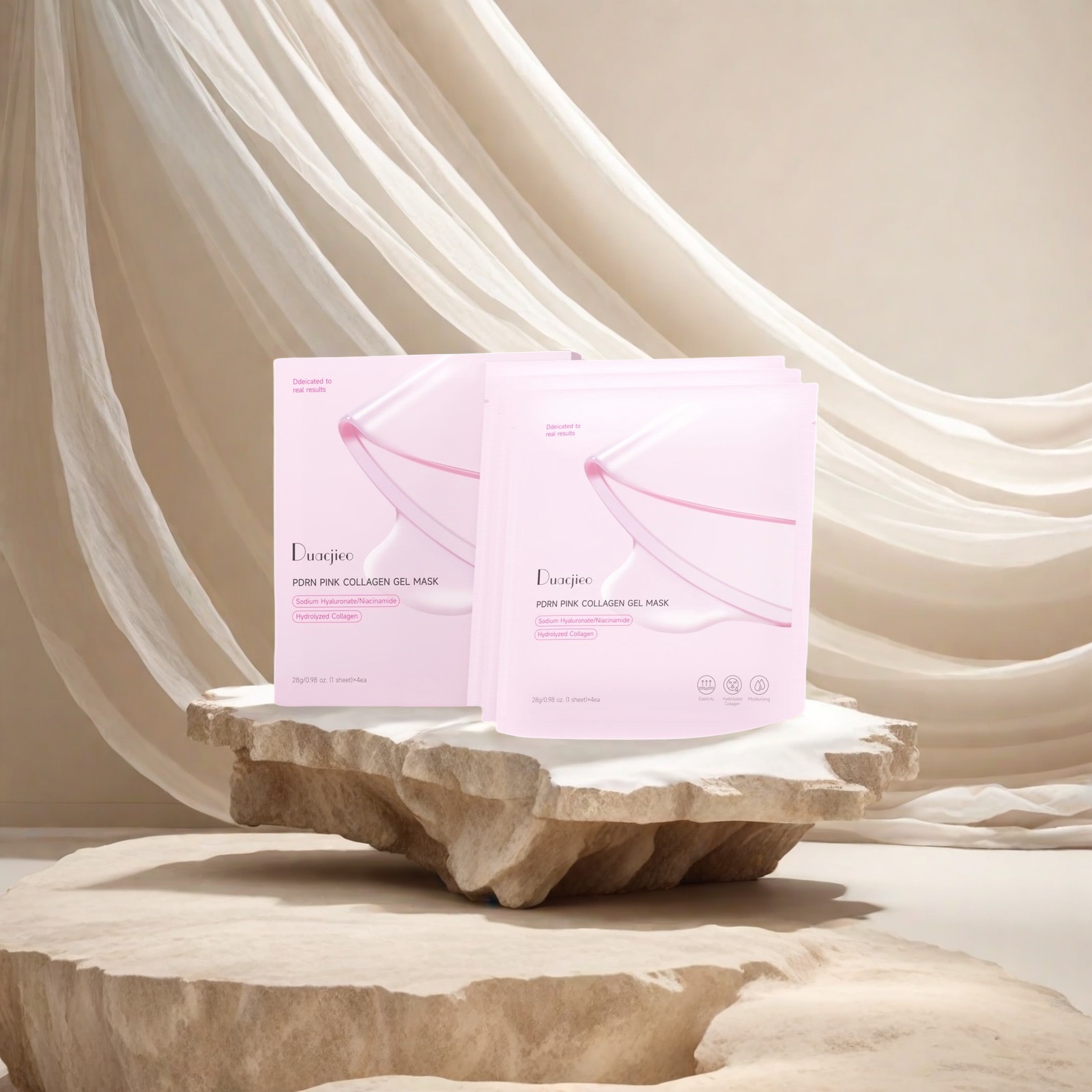 DUACJIEO Collagen Mask Soothing, Brightening, Deep Hydrating and Moisturizing Jelly Mask 4-piece Set Collagen Mask Specification image