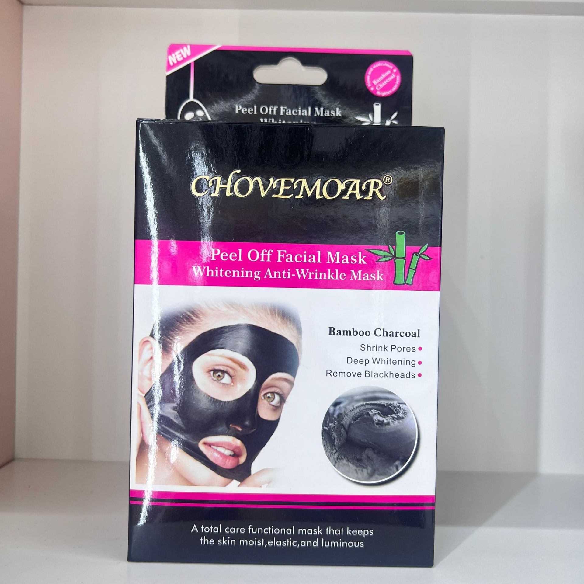 CHOVEMOAR Cleansing Mud Mask Bamboo Charcoal Peel-off mask Deep cleansing pores Remove blackheads and whiteheads deep Cleansing Clay Mask pic 4