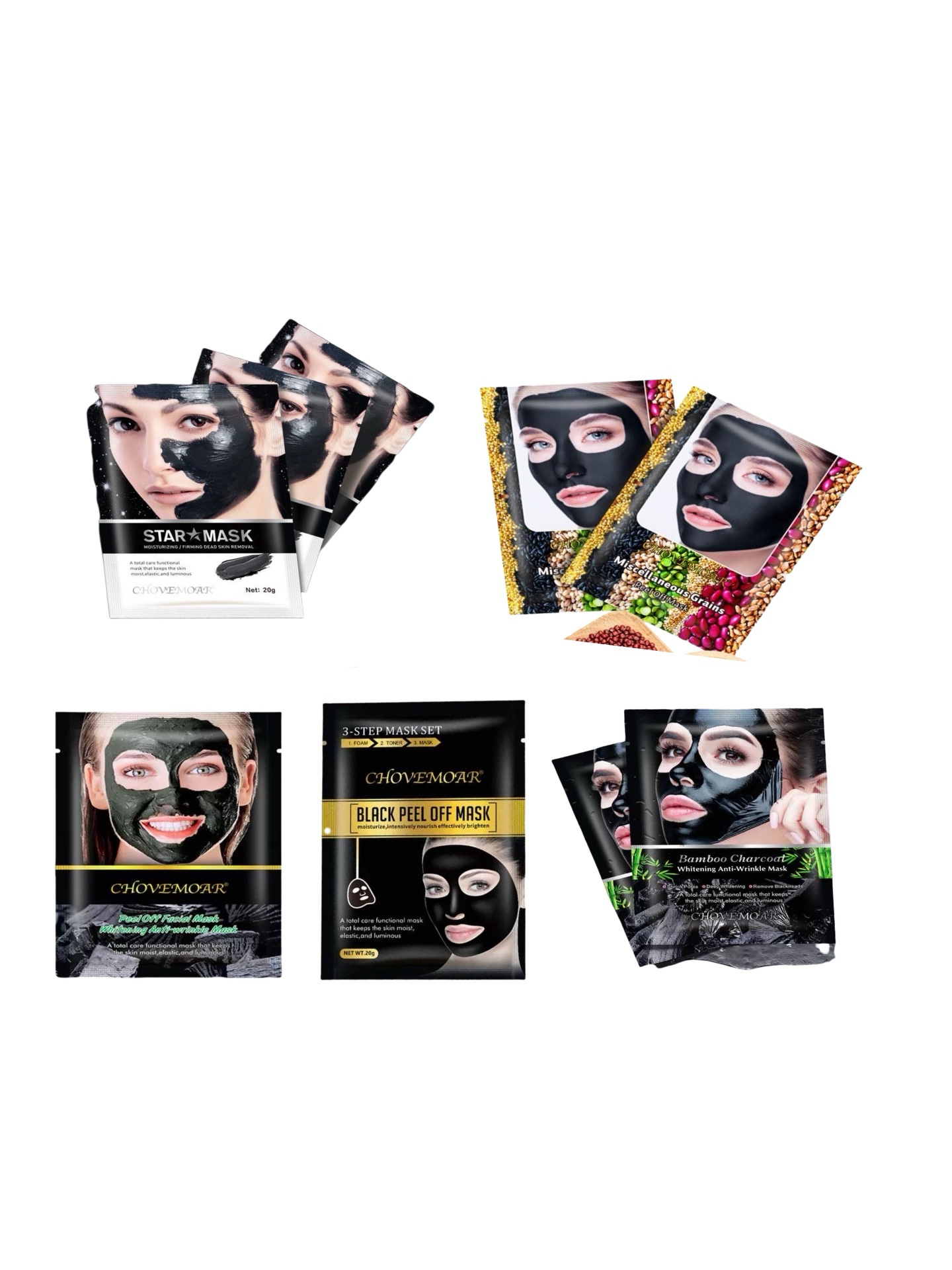 CHOVEMOAR chovemoar Deep Cleansing peel-off Mask say goodbye to black and white hair deep Cleansing Clay Mask