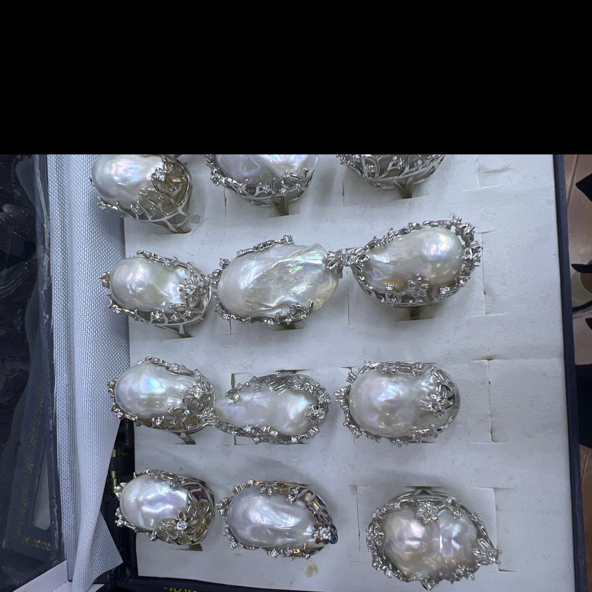 天然淡水珍珠特大号巴洛克戒指外贸爆款