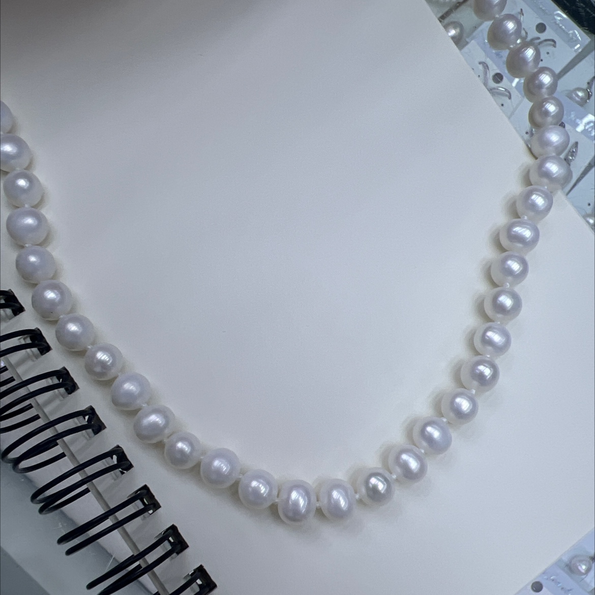 اللؤلؤ الطبيعي للمياه العذبة، قلادة من ٧مم، تتجه نحو اللؤلؤ الدائري Specification image