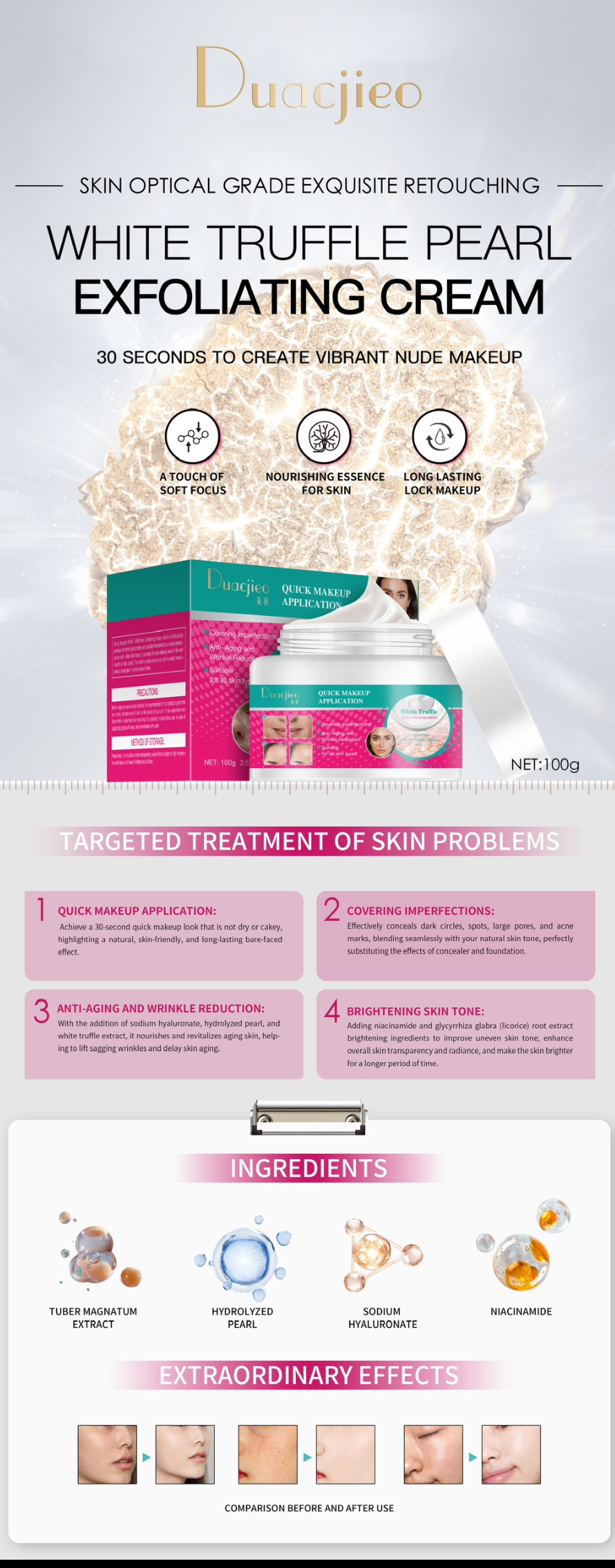 DUACJIEO COLLAGEN Elastic Cream Truffle Brightening Skin Smoothing Cream COLLAGEN LIFTINGCREAM detail image 3