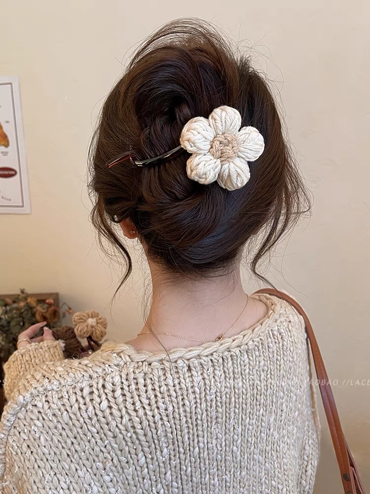 韩国新款气质复古花朵鸭嘴夹侧边发卡头饰甜美少女发夹刘海夹发饰