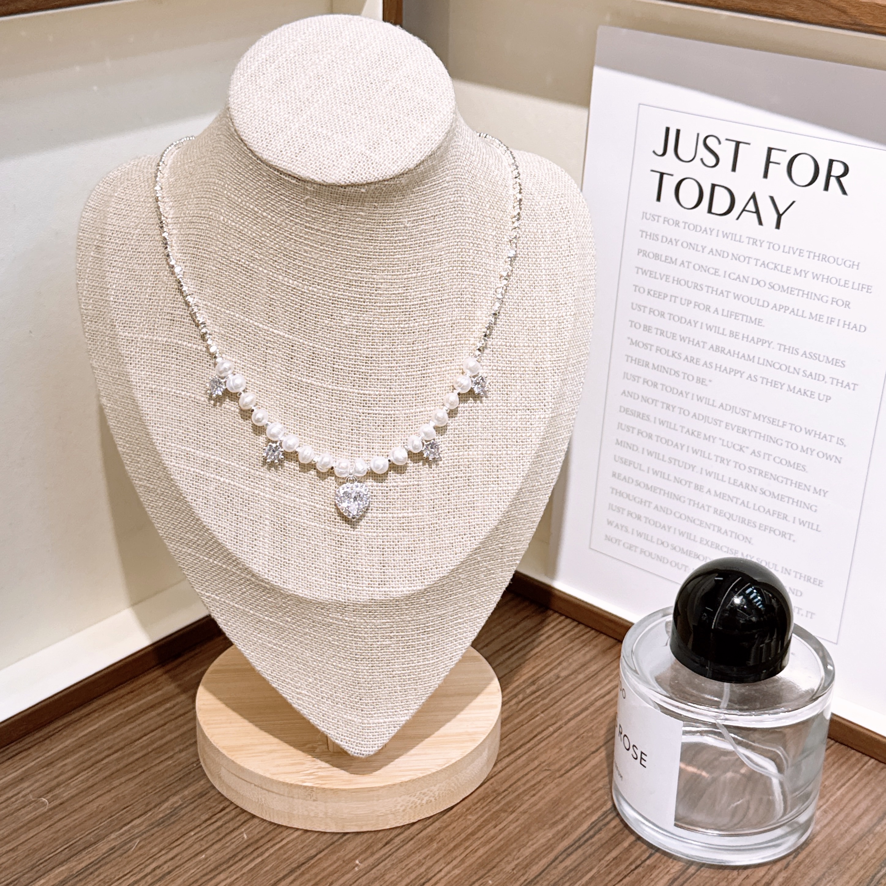 RIBACA |天然珍珠精致送礼女生项链珍珠项链珍珠项链淡水珍珠白底实物图