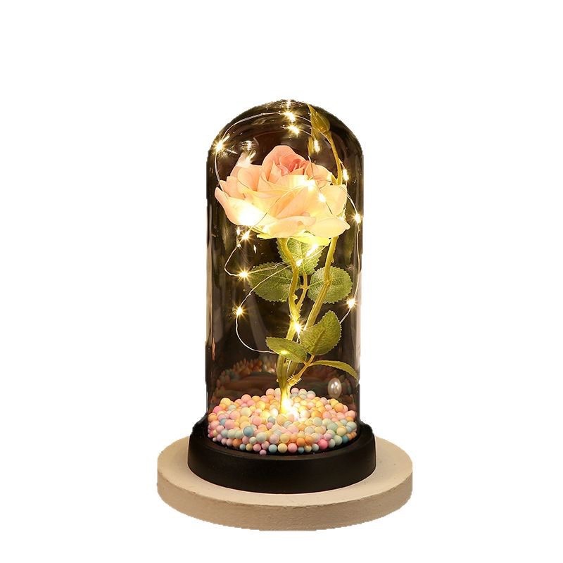永生花，玻璃罩，绒布花，玫瑰花，母亲节，情人节，圣诞节礼物￼摆件详情图9