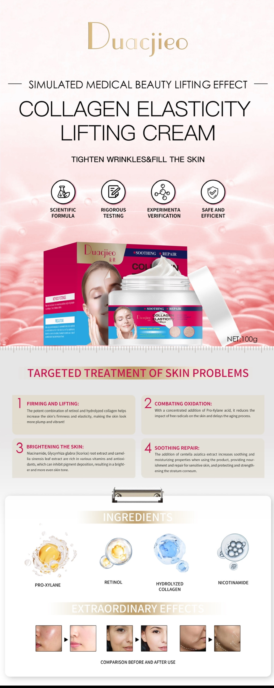 DUACJIEO COLLAGEN Elastic Cream Truffle Brightening Skin Smoothing Cream COLLAGEN LIFTINGCREAM detail image 2