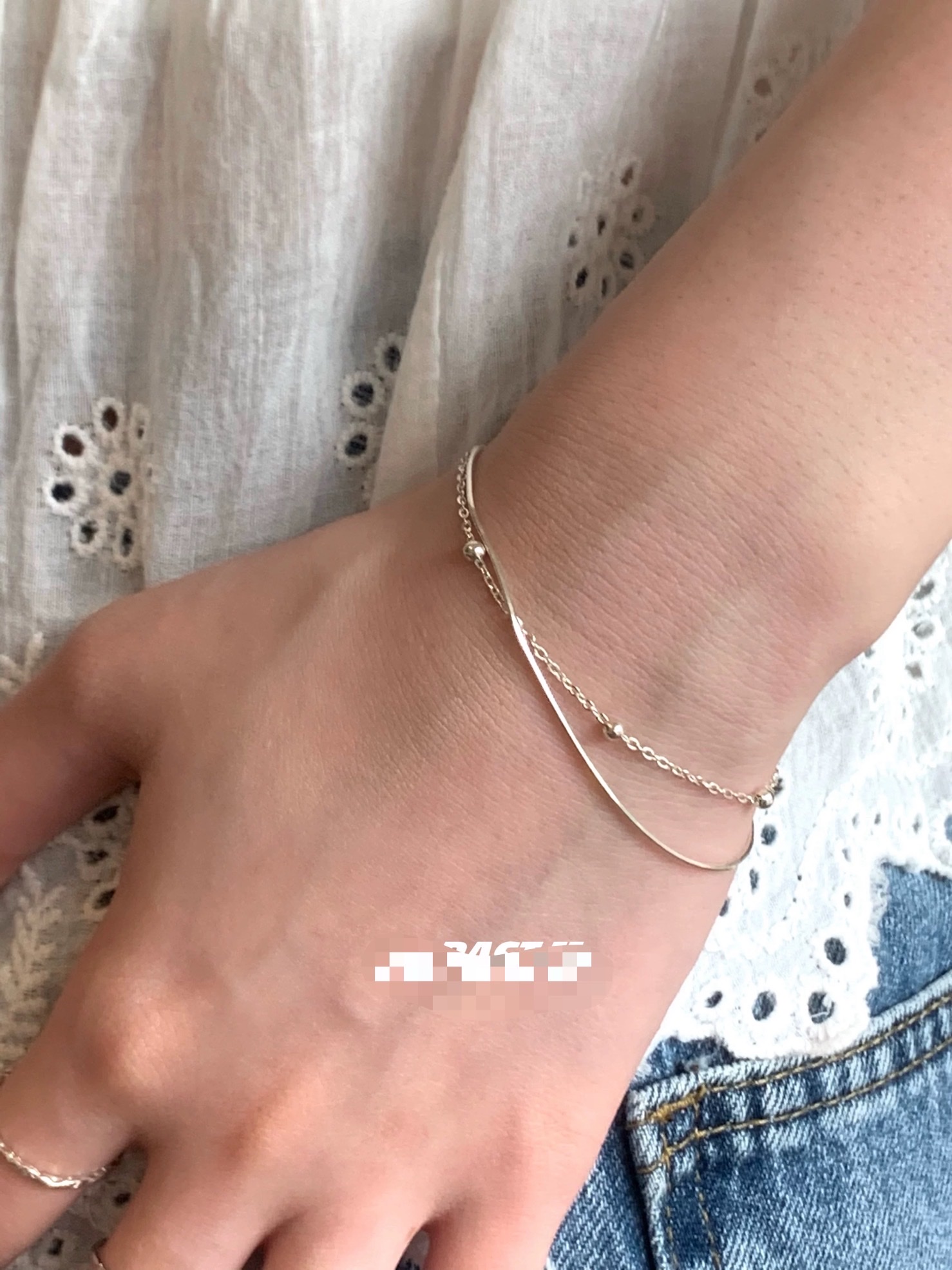 双层手链女生轻奢手链女不规则百搭手串产品图