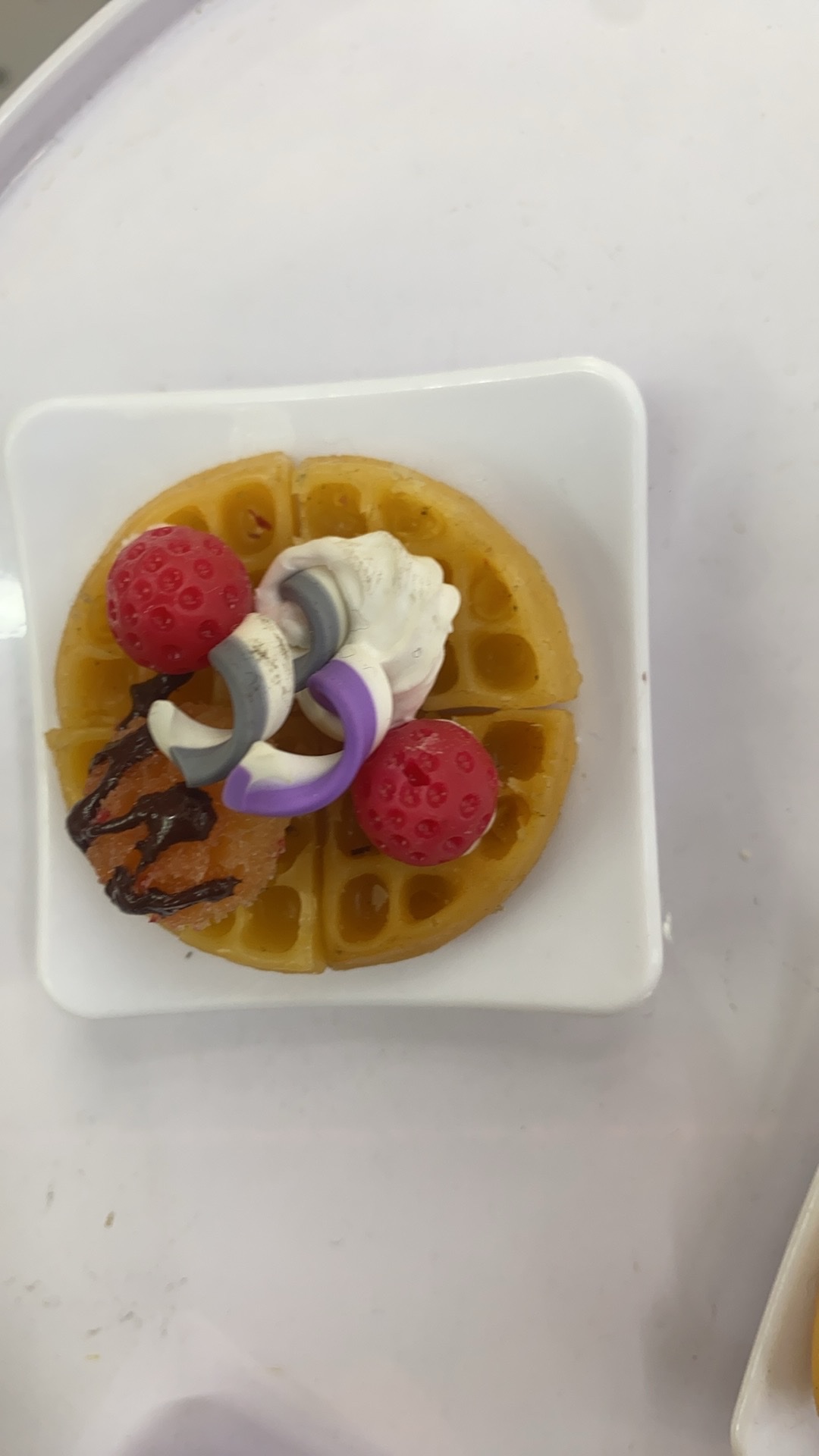 仿真小华夫冰箱贴挂件小模型钥匙扣配件挂件钥匙扣