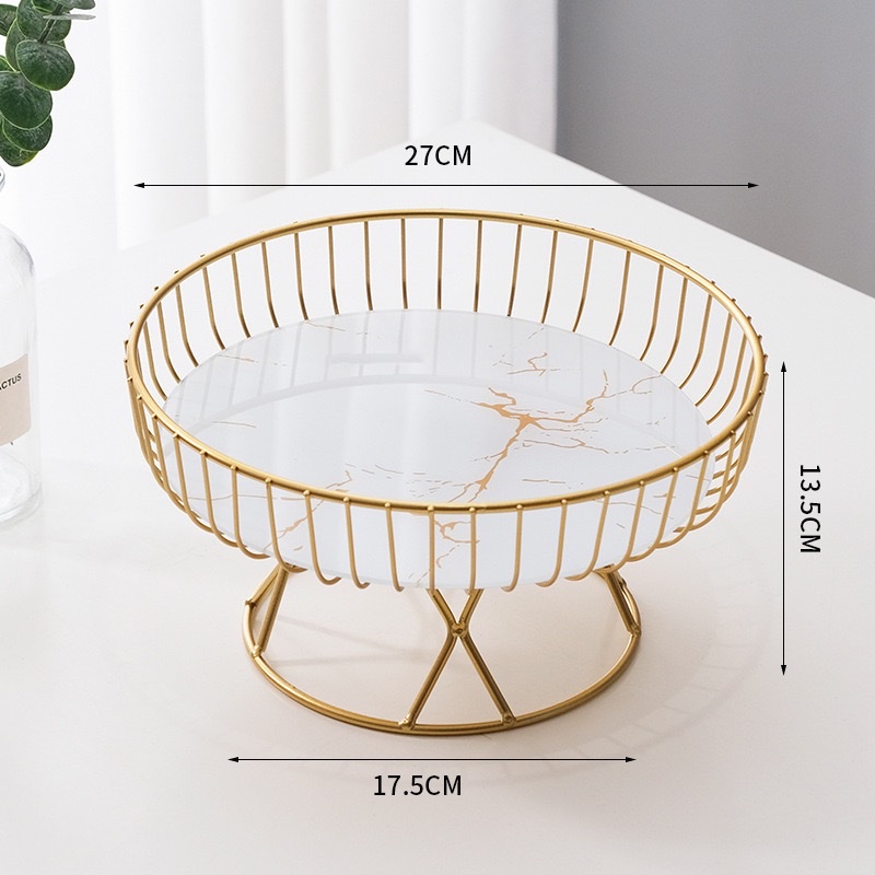 Light luxury ironwork fruit plate, coffee table, living room candy inventory, heart display, decorative items, storage basket Specification image