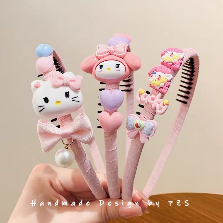 儿童发箍女童可爱卡通粉色碎发头饰女孩碎发不勒头带齿防滑头箍儿童发饰发卡