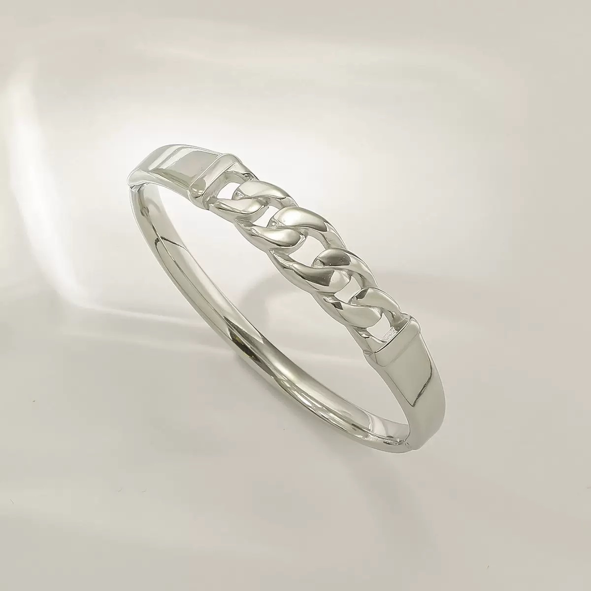 This is a versatile white K trendy and casual style bracelet made of sand gold detail image 3