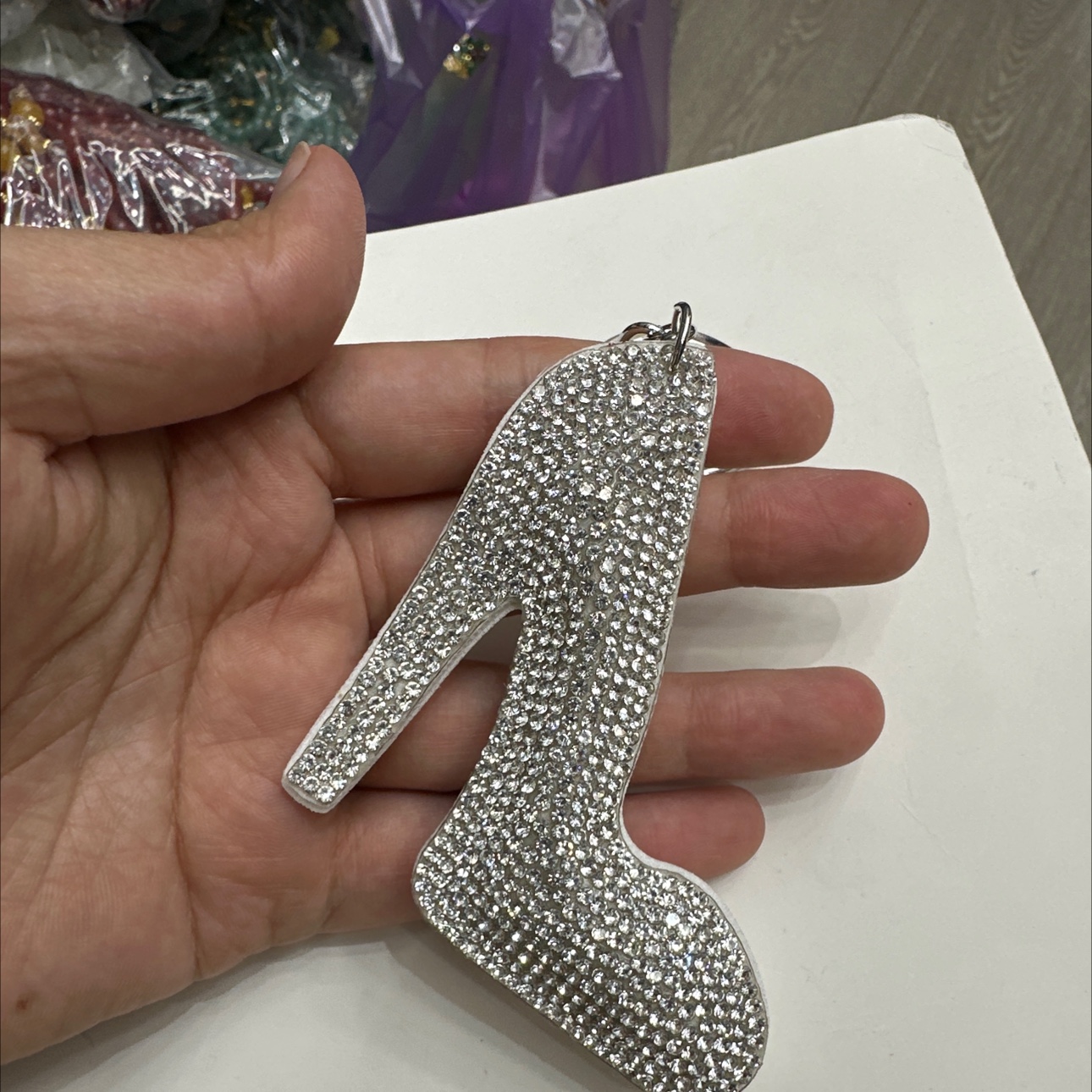 烫钻钥匙扣项链，高级人工水钻，挂件，饰品爆款，外贸主打产品详情图4