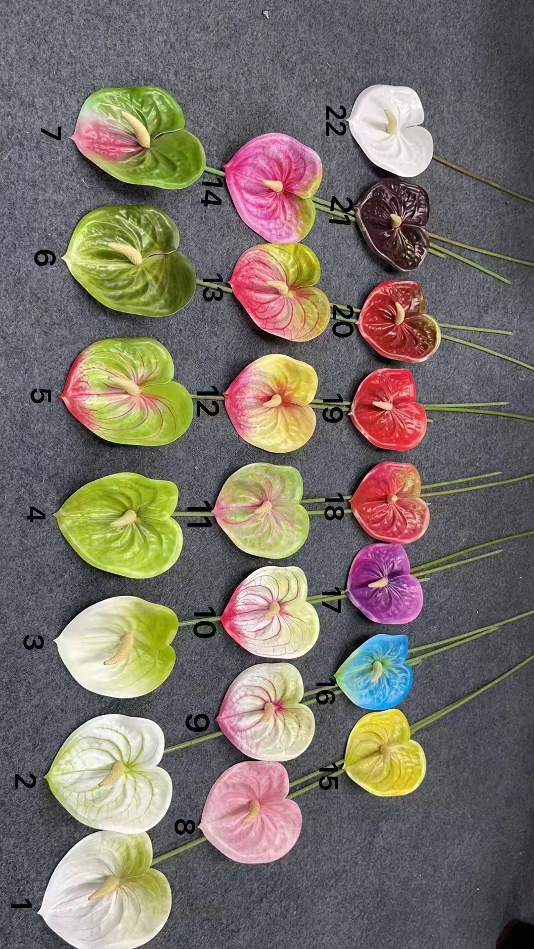 单子3D胶片红掌假花婚庆装饰仿真花