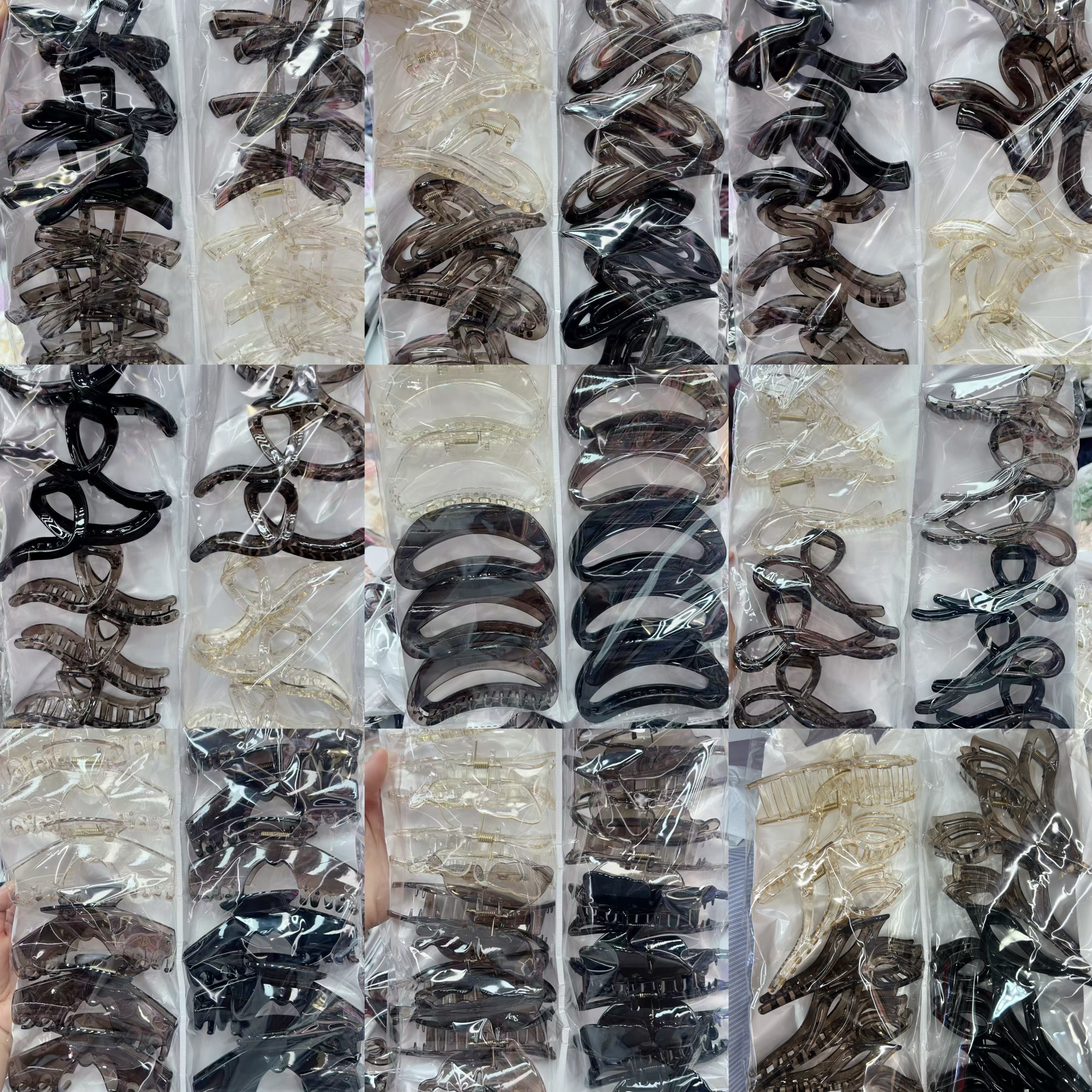 pc抓夹亚克力饰品抓夹头饰简约时尚发夹百搭发饰稳固不伤发发夹头饰抓夹发饰白底实物图