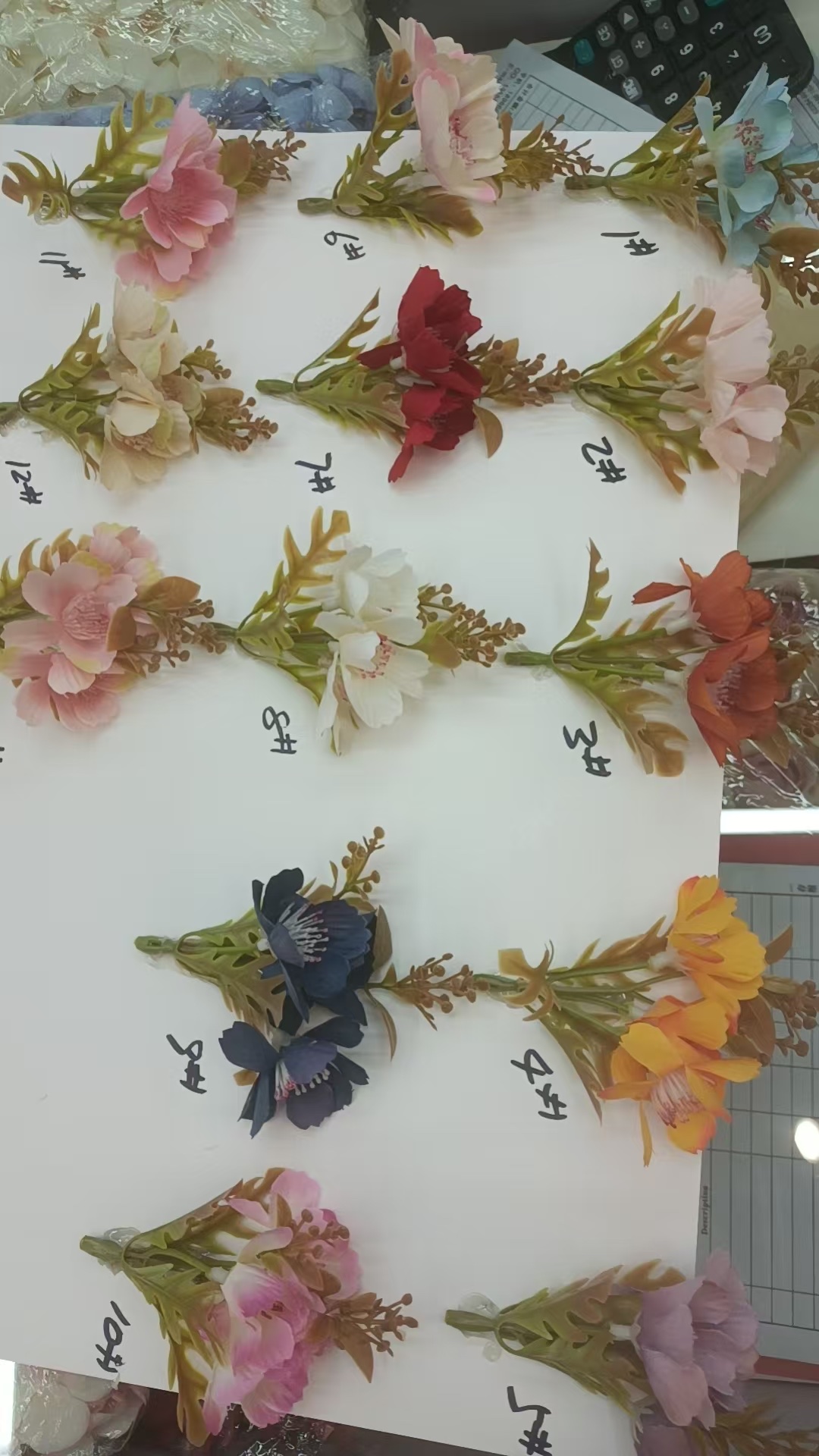 仿真花朵 三叉小野花 花环配件 diy配件 帽子花  仿真花假花仿真花向日葵仿真花细节图