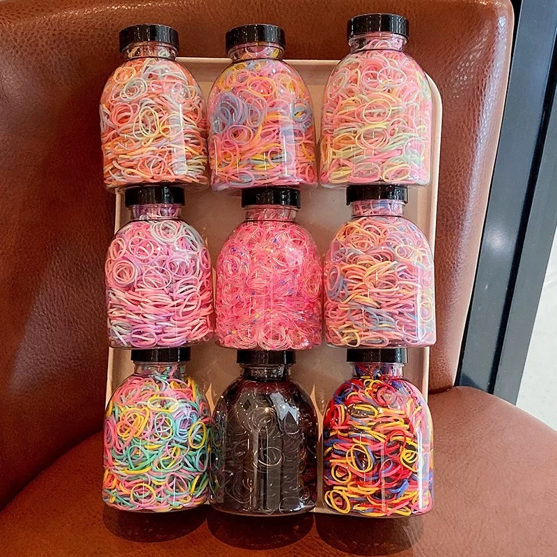 Colorful disposable rubber bands for children, hair-safe hair ties for girls and babies, small Chiu Chiu rubber bands, high-elasticity hair accessories detail image 3