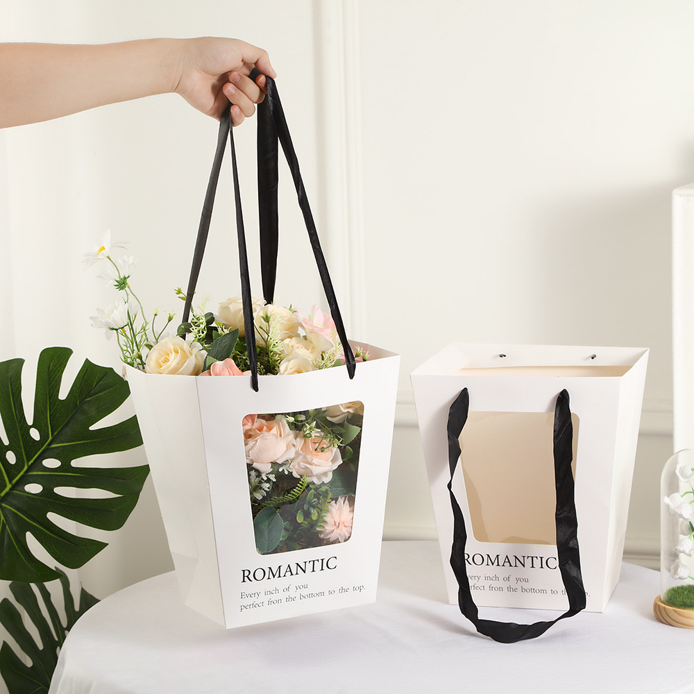 Romantic开窗黑绳手提袋 伴手礼礼品包装袋子创意礼品包装精美礼盒