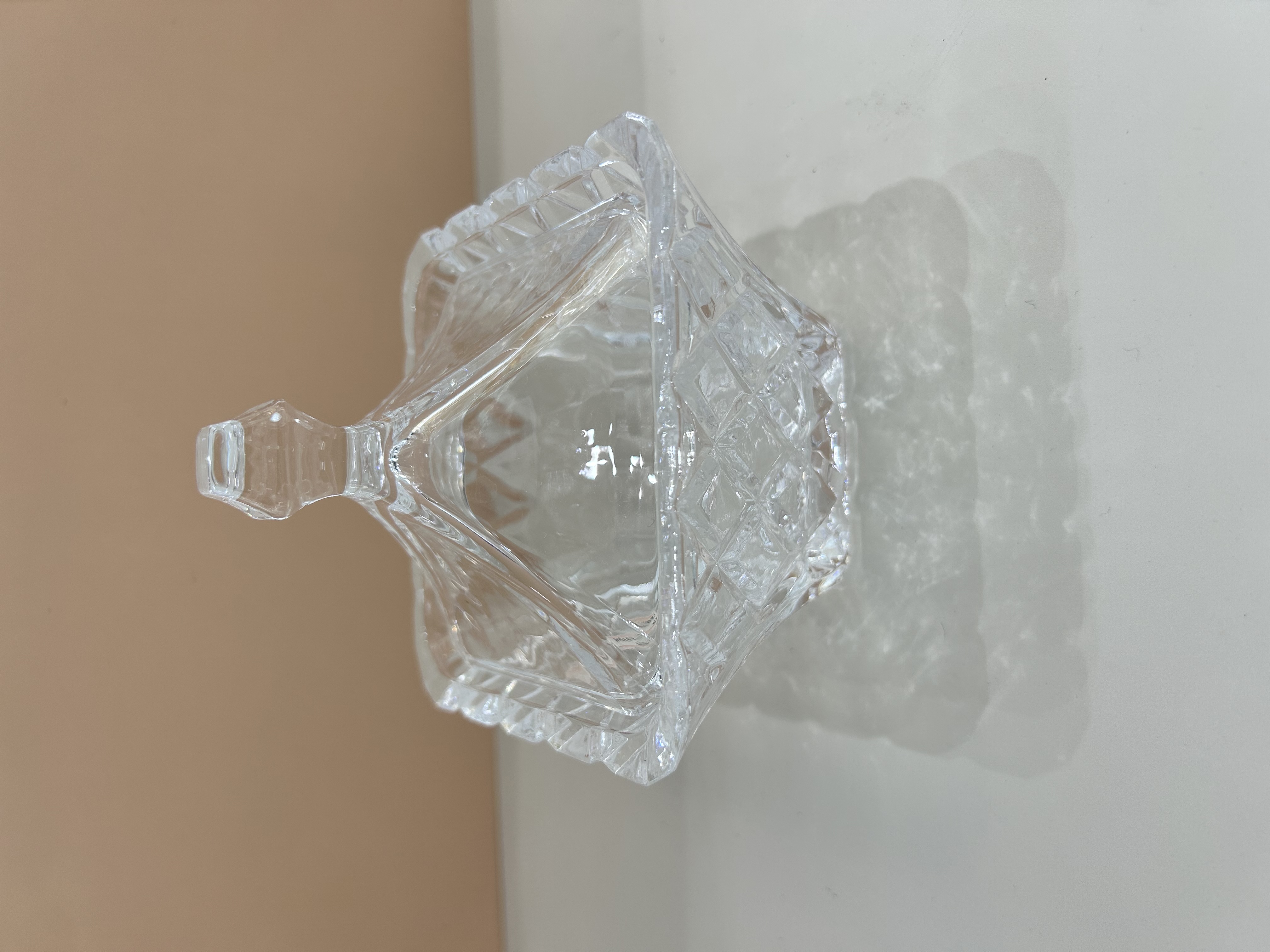 四方玻璃糖缸带盖储物罐简约首饰盒玻璃工艺品