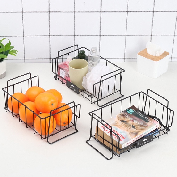 简约铁艺多层可叠加多功能收纳篮置物篮家具桌面客厅浴室储物篮详情图2