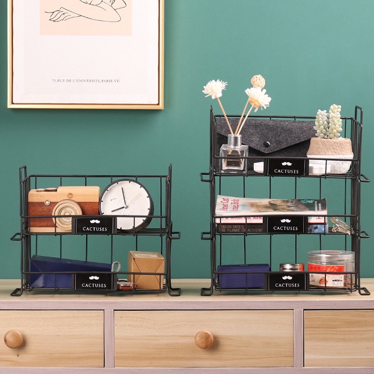 简约铁艺多层可叠加多功能收纳篮置物篮家具桌面客厅浴室储物篮详情图3