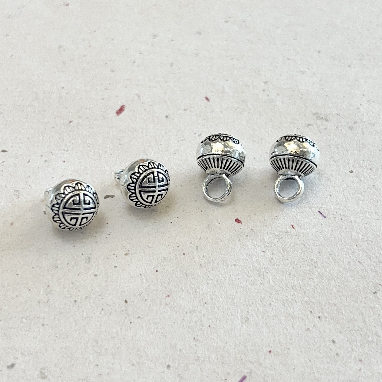 Tibetan-style cheongsam buttons, solid silver "Lu" character patterns, retro large-hole buttons, cuffs, DIY clothing accessories, diy ornaments