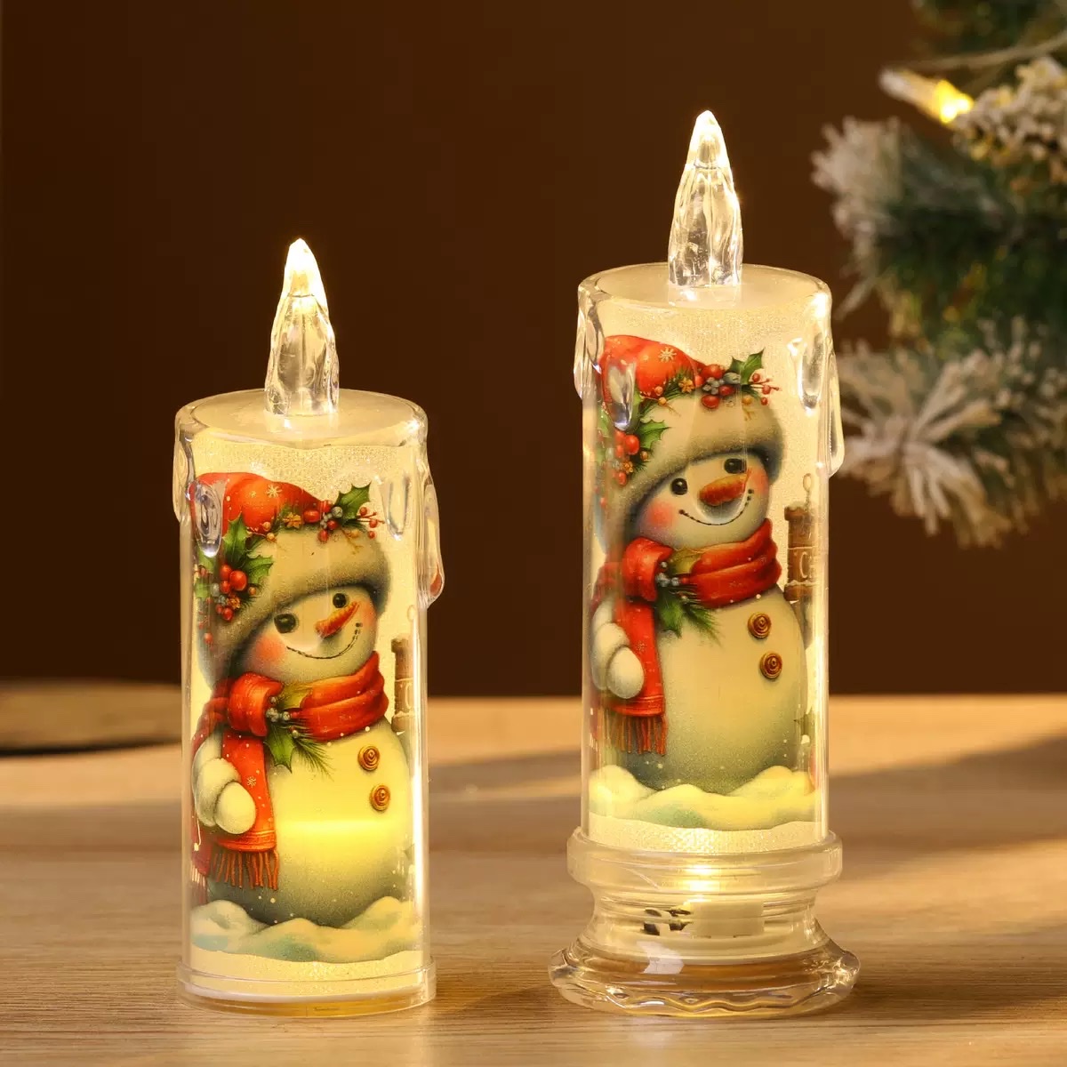 New transparent crystal tearful candle, smokeless tea wax led electronic candle light, Christmas decoration atmosphere night light details Picture