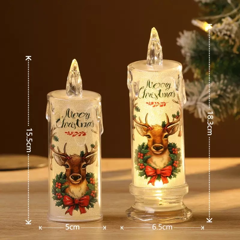 New transparent crystal tearful candle, smokeless tea wax led electronic candle light, Christmas decoration atmosphere night light detail image 2