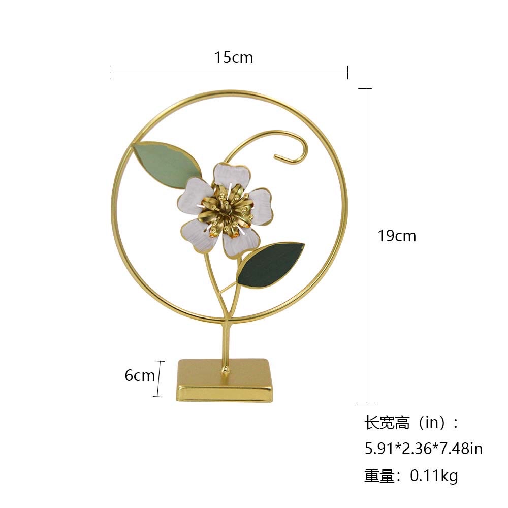 外贸精选金属花卉摆件创意桌面铁质工艺品卧室客厅高级感轻奢摆件 