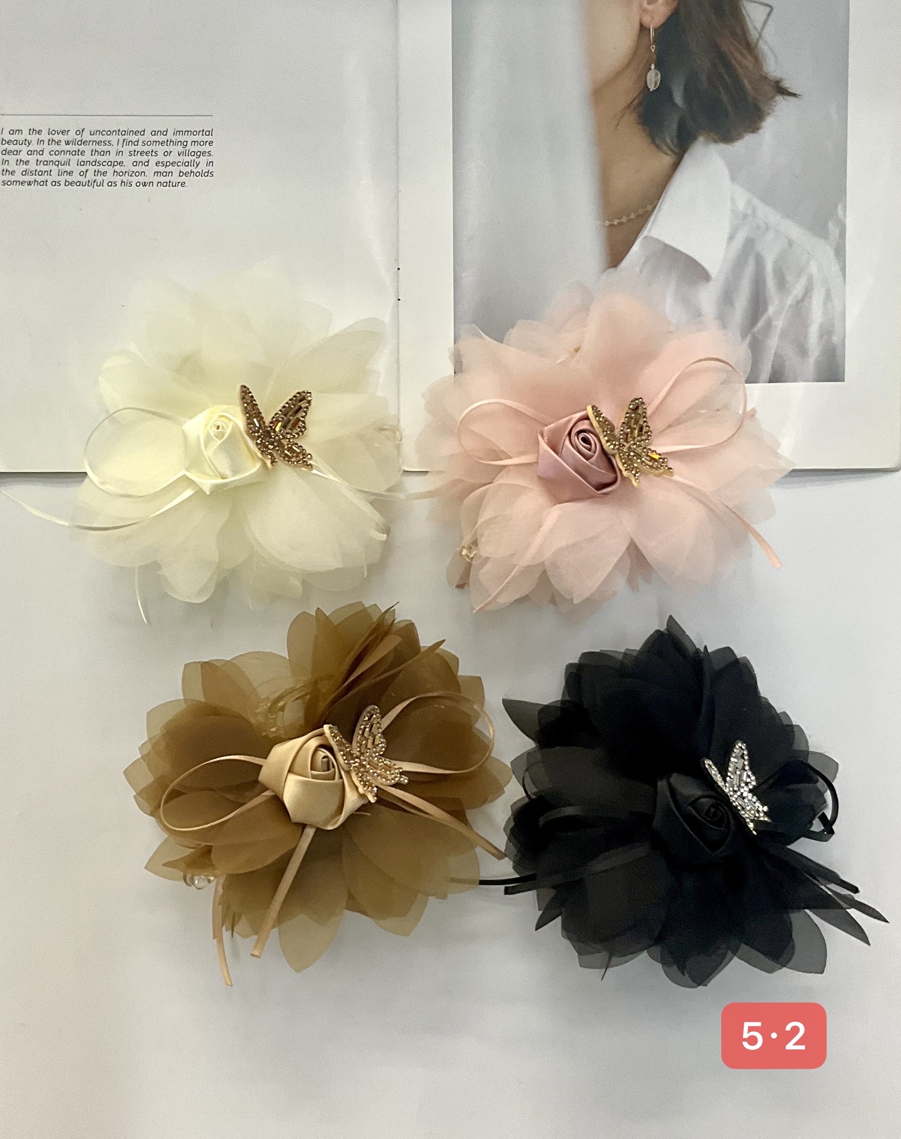 国潮系列新娘头饰透明插梳刺绣设计抓夹 BB夹点钻优雅造型婚礼配饰