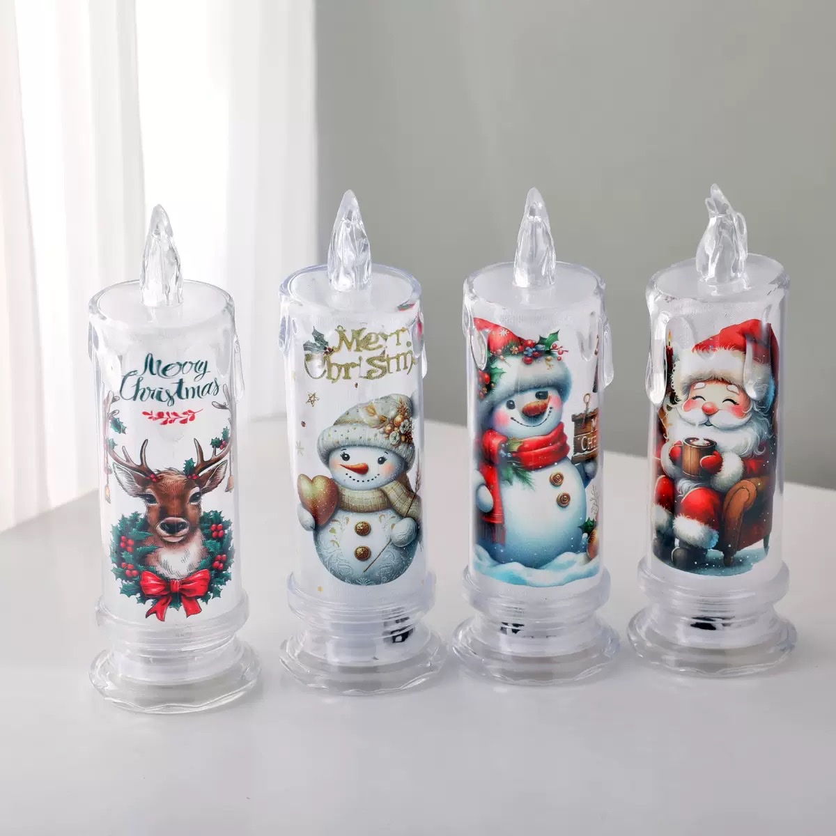 New transparent crystal tearful candle, smokeless tea wax led electronic candle light, Christmas decoration atmosphere night light Item Picture