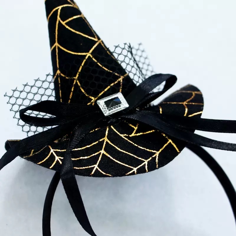 经典装饰女巫万圣节帽发饰头箍蜘蛛网发用品蜘蛛蛛网巫婆帽南瓜万儿童玩具儿童玩具产品图