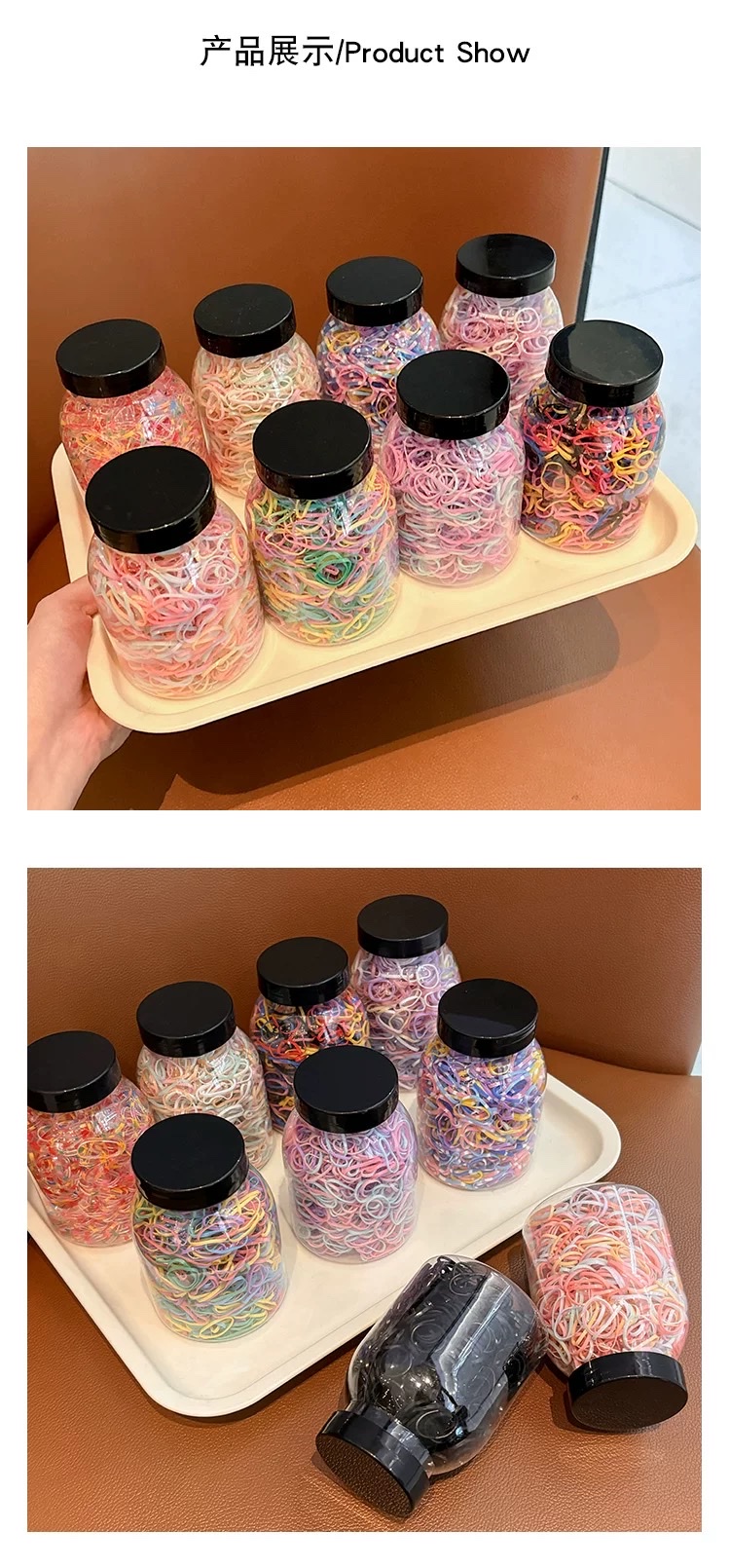 Colorful disposable rubber bands for children, hair-safe hair ties for girls and babies, small Chiu Chiu rubber bands, high-elasticity hair accessories detail image 6