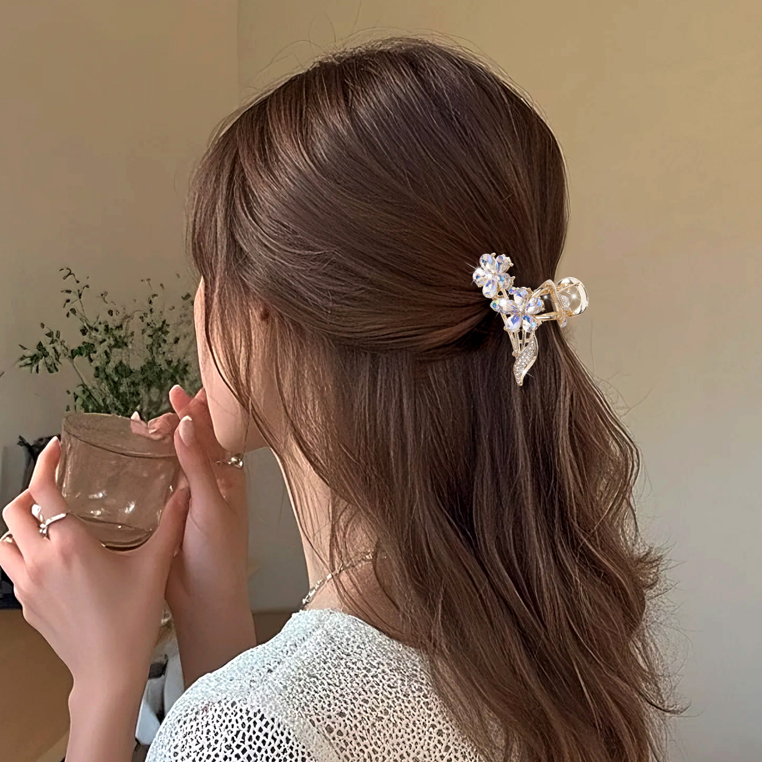 合金发饰水晶抓夹