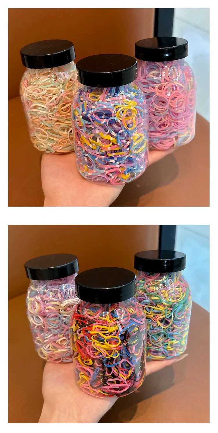 Colorful disposable rubber bands for children, hair-safe hair ties for girls and babies, small Chiu Chiu rubber bands, high-elasticity hair accessories detail image 5
